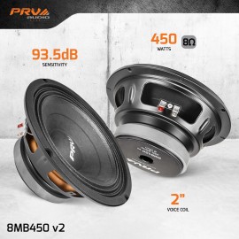 PRV Audio 4x PRV Audio 8MB450 Midbass Car Audio 8" Speakers 8 Ohm 8MB PRO 1800 Watts