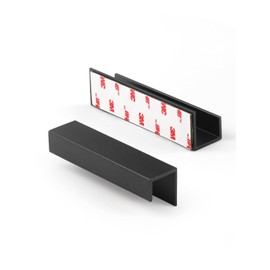 JIASENBAO 10 Pack Adhesive Cabinet Handles Black 3-9/16" Length(Cover 3" Hole Center) Finger Pulls Stick on Cabinet Pulls Decorative Kitchen Drawer Dresser Cupboard Bathroom Vanity Cabinet Hardware