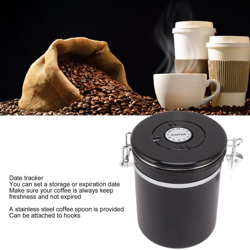 Coffee Bean Storage Container 304 Stainless Steel Exhaust Valve Coffee