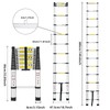 Telescoping Ladders, (12.5Ft/3.8M) EN131 Standards Aluminum Extension Ladder, Extension for