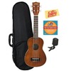 Kala KA-S Mahogany Soprano Ukulele Bundle with Hard Case, Tuner,