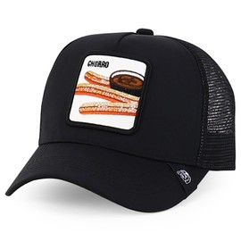 Trendy Apparel Shop 5 Panel Mexico Food Themed Design Embroidered Trucker Cap - Churro Black Black