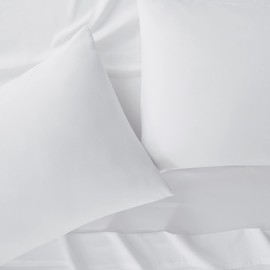 Serta Simply Clean Super Soft Hypoallergenic Stain Resistant Deep Pocket 4 Pieces Solid Bed Sheet Set, King, White