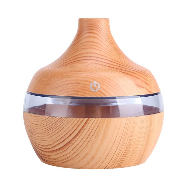 Aromatherapy Diffuser, 300ML USB LED Touch Essential Oil Humidifier Wood Grain Colour Change for Home Office Yoga, Birthday Christmas Gift, Default