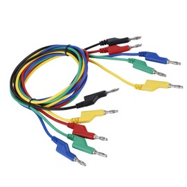 5 Pieces 1 m 4 mm Banana Plug Power Cord Test Leads Cable Connector Cable Double Head Banana Plug for Multimeter