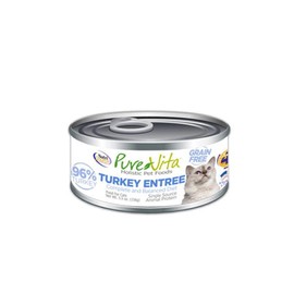 Pure Vita 96% Grain Free Turkey & Turkey Liver Entrée Cat 12/5 Oz