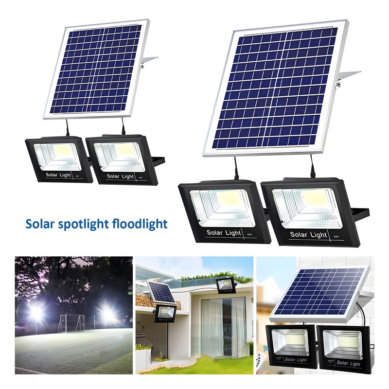 DuBom 30W-200W One for Two Solar Flood Light Outdoor Remote,