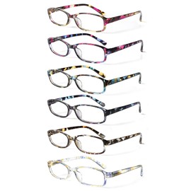 NORPERWIS 6 Pack Ladies Reading Glasses for Women Blue Light Blocking Spring Hinge Fashion Eyeglasses Readers for Women (6 Pack Mix Color-9, 2.00)