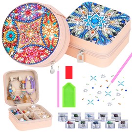 Hysagtek 2 Pcs Diamond Art Jewelry Box - Arts and Crafts for Kids Girls Women Jewellery Box Diamond Painting Kit Presents Girls Gifts for Age 6 7 8 9 10 11 Creative Activities Birthday Christmas
