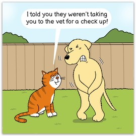 Twizler - Funny Dog and Cat Card - Funny Birthday Card for Men or Women - Blank Card Inside Him Her - Mum Happy Birthday Card Dad - Husband Wife Humour Card - Get Well Soon Card