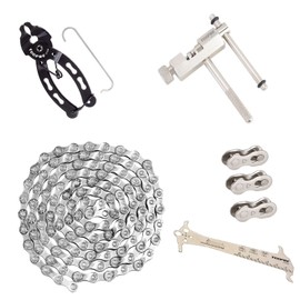 Bicycle Chain Tool, 6/7/8 Speed Bicycle Chain 1/2 x 3/32 Inch 116 Links, Chain Breaker and Chain Tester, 3 Pairs Bicycle Chain Links, for Road Bikes BMX Mountain Bikes