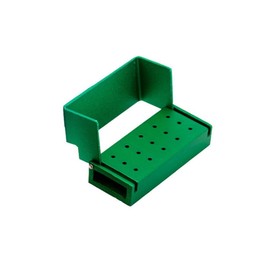 30 Holes Dental Burs Holder with Cover, Disinfection Bur Case Opening Box Bur Block Organizer (Green)