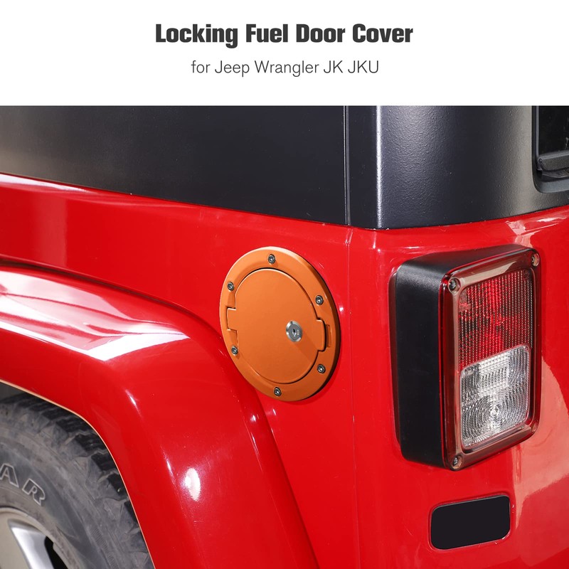 JeCar Fuel Filler Door Locking Gas Cap Cover Exterior Accessories