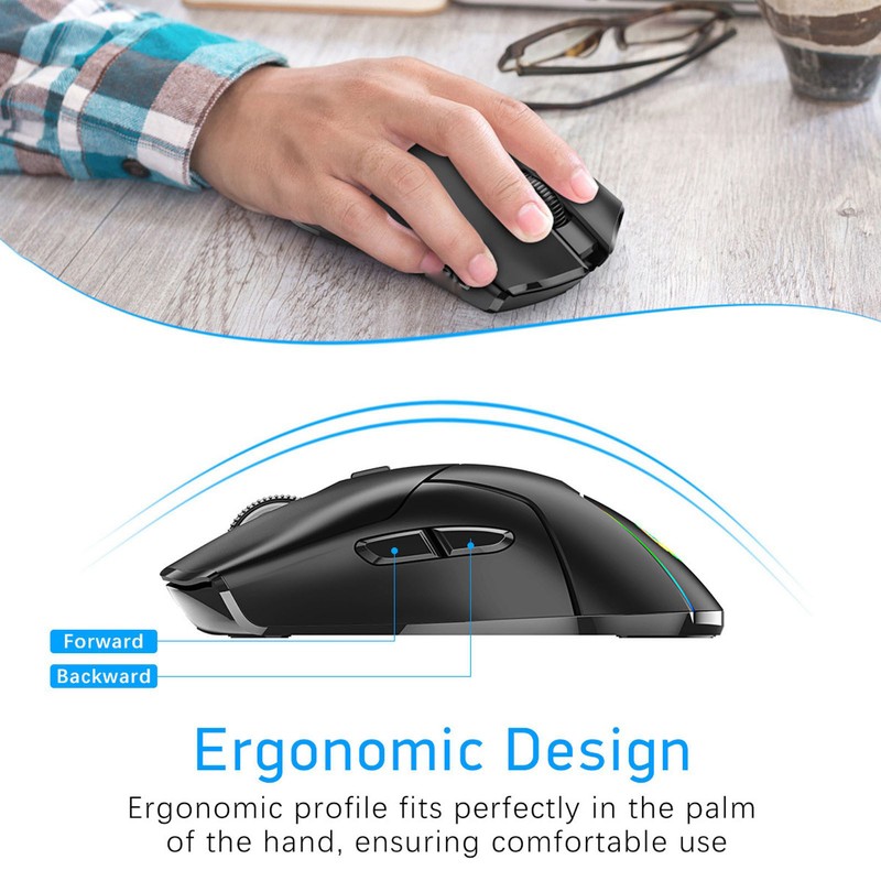 Wireless Mouse Triple Mode 1000 to 4000 DPI Silent Click