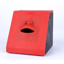 WeFoonLo Novelty Coin Money Eating Musical Face Bank Automatic Money Saving Collection Piggy Bank for Kids Children （Red Flat）