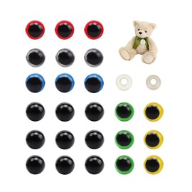 LINTRA Crochet Animal Eyes 200 Pieces 8mm Amigurumi Eyes 2 Styles Button Eyes for Crochet Animals, Doll Eyes Safety Eyes with Washers for Crochet Stuffed Toys