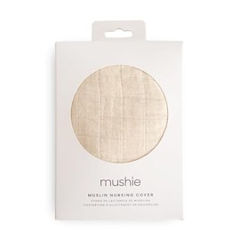 mushie Nursing Cover (Fog) | 100% Breathable Organic Cotton | Breastfeeding Privacy