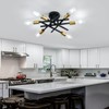 6-Lights Sputnik Semi Flush Mount Ceiling Light Fixture Modern Metal