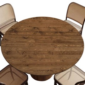 Wood Texture Background Surface Elastic Edged Round Outdoor Table cloth Round Table Cover for Tradeshow Events Wedding Christmas Decor Tablecloth Size 36"(Fits up 24.2"-28.1" Diameter Table) Style190