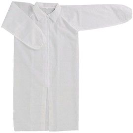 川西 Factory Tour for non-woven fabric 3 Piece Set (White Robe, Mask, Hair Cap) LL size 7022 – LL General Work Mask