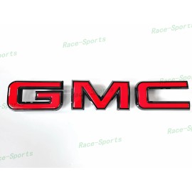 Auto GMC Front Gloss Black Red GMC Emblem Sierra 1500 2500HD 3500HD Yukon XL Canyon