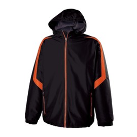 Holloway Charger Jacket-Water-Resistant Stylish Outerwear with Athletic Fit Perfect for Active Men, Black | Orange, Large