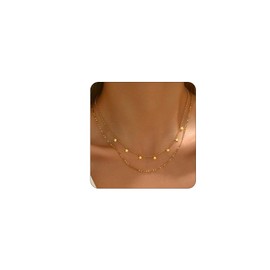 Kyazeo Dainty Layered Necklaces for Women 18K Gold Plated Tiny Star Choker Chain Charm Pendant Necklace Trendy Jewelry