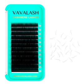 VAVALASH Cashmere Eyelash Extensions 0.03/0.05/0.07/0.15 Premium Lashes B L J Curl Volume Lash Extensions, Soft Super Matte Black Professional Lash Extension Tray Supplies (0.15-L-8-15MM)