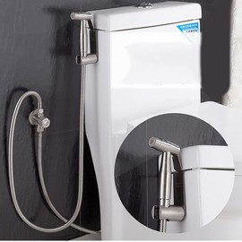 Bidet Pulverizador, Pulverizador de bidé para inodoro de Acero Inoxidable de alta Calidad con Soporte Ducha, kit de rociador de chorro de baño con manguera para WC (Plata)