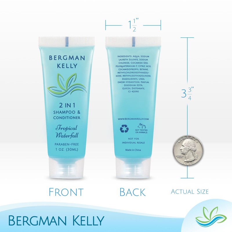 BERGMAN KELLY Rectangle Soap Bars, 2in1 Shampoo & Conditioner 2-Piece