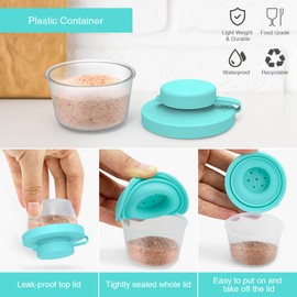 Sophico Small Salt and Pepper Shakers Set with Moisture Proof Sinlicone Lids, 4.5oz Mini Spice Shaker to go for Camping Travel Picnic Lunch Boxes (purple & blue, Small & Medium)