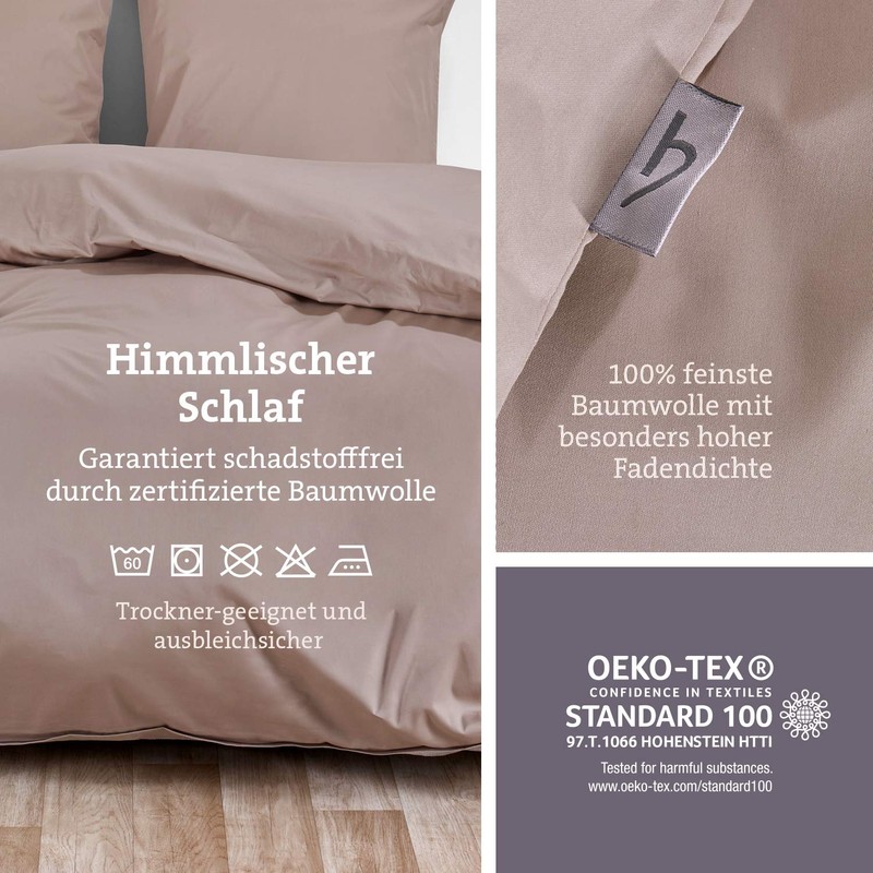 herzbach home Premium Mako satin bed linen set made from