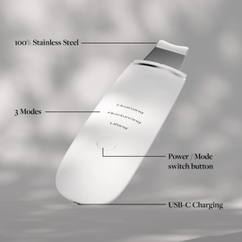 Sawjay 2024 New Skin Scrubber Face Spatula Skin Spatula for Removing Blackheads - Whiteheads - Dead Cuticle - Skin Oils, Three Modes and USB C Charging