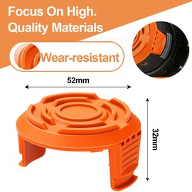 3 PCS WA0004 WA0010 Trimmer Spool Cover, Spool Line for Worx Grass Trimmer WG150E WG154E WG155E, Qualcast CGT183A CGT18LA1