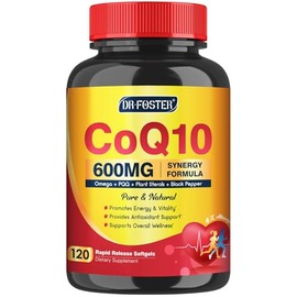 CoQ10 600mg Softgels CoQ10 Supplement CQ10 Coenzyme-Q10 with Omega 3  PQQ  Vitamin E Support Heart Health  Antioxidant  Cellular Energy, 45 Servings  
