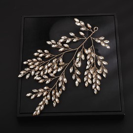 Rumtock Boho Rhinestones Beads Headpiece for Women Girls Wedding Bridal Handmade Hair Piece for Hair Styling