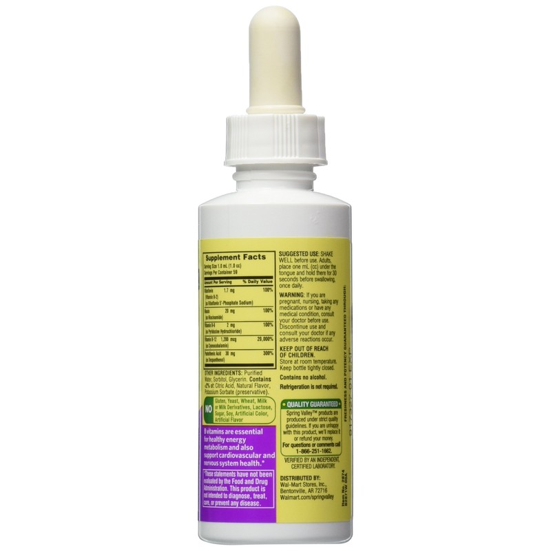 Spring Valley - Vitamin B-Complex Sublingual Liquid, 2 Ounce With