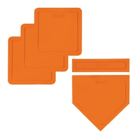 Franklin Sports Thrown Down Baseball Bases with Home Plate and Pitcher's Rubber - Rubber Base Set Perfect for Baseball, Teeball, and Kickball - Five Piece Orange, 5 piece set