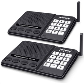 Intercoms Wireless for Home - 10 Channel 3 Privacy Code Wireless Intercom System for Home House Business Office - GLCONN 1.1 Mile Range Room to Room Intercom Communication System - 2 Pack