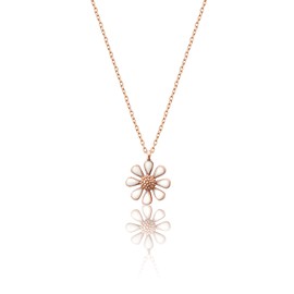 Einzelstück® Daisy Necklace with Daisy Pendant I Gold-Plated 925 Sterling Silver I Hypoallergenic & Nickel Free (Daisy Necklace Silver), Sterling Silver