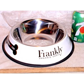 FRANKLY NEW FRANKLY FIDO FRANK STAINLESS STEEL NON-SLIP SKID FOOD WATER DOG BOWL DISH