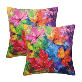 Mshutbna Maple Leaf Throw Pillow Covers 18x18 inch Set of 2 Pillow Case Cushion Cover for Home Sofa Couch Living Room Car Decor