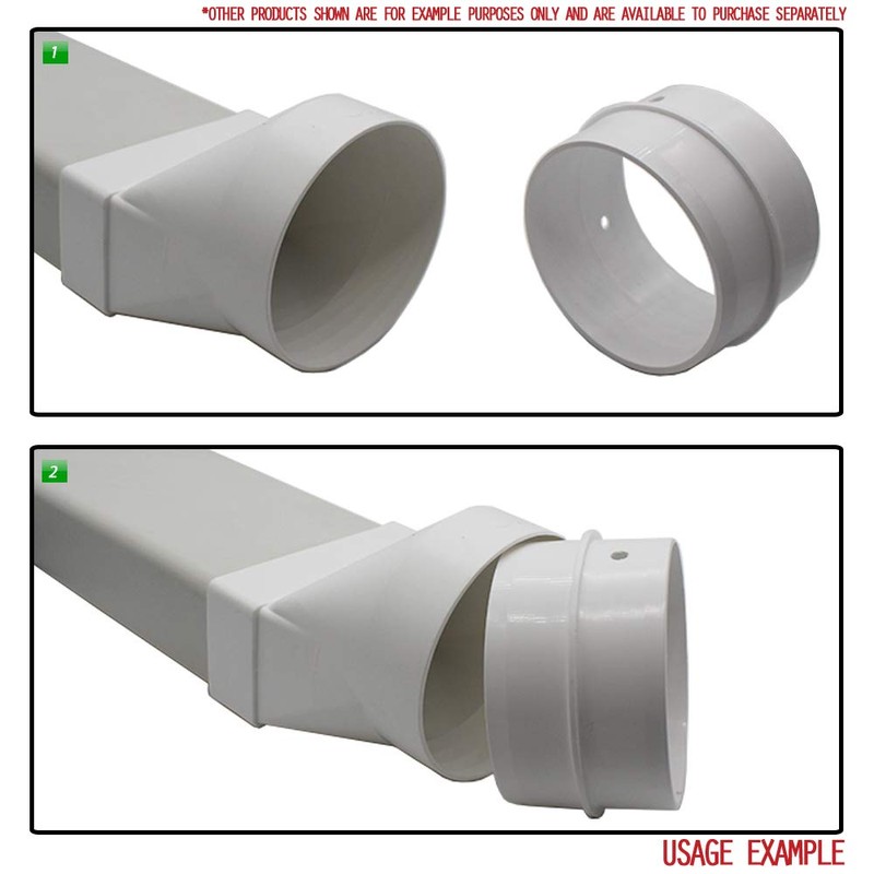 Kair Ducting Adaptor 110mm x 54mm to 100mm - 4
