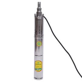 PIAOCAIYIN Solar Water Pump, 24V 370W Well Pump, Solar Submersible Pump, Max Flow Rate1.8 M³/H, Head 65m, 2860r/Min Speed, Stainless Steel Water Well Pump for Industrial and Home Use