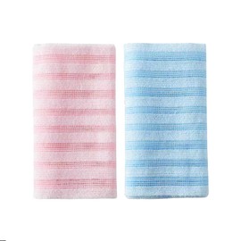 Body Towel, 2-Pack, Scouring Towel, Loop Ocean Towel, Body Towel, Body Towel, Does Not Hurt Your Skin, Moderate Length That Can Be Careful for Your Back, Strong Mud Rubber, Promotes Blood Circulation,