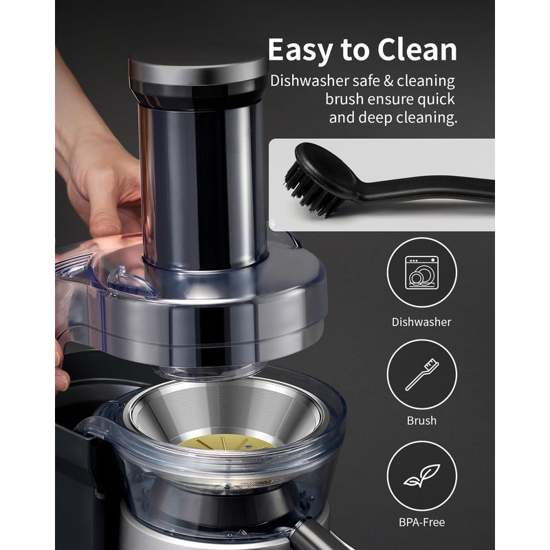 GDOR 1200W Juicer Machines with Larger 3.2" Feed Chute, 45oz