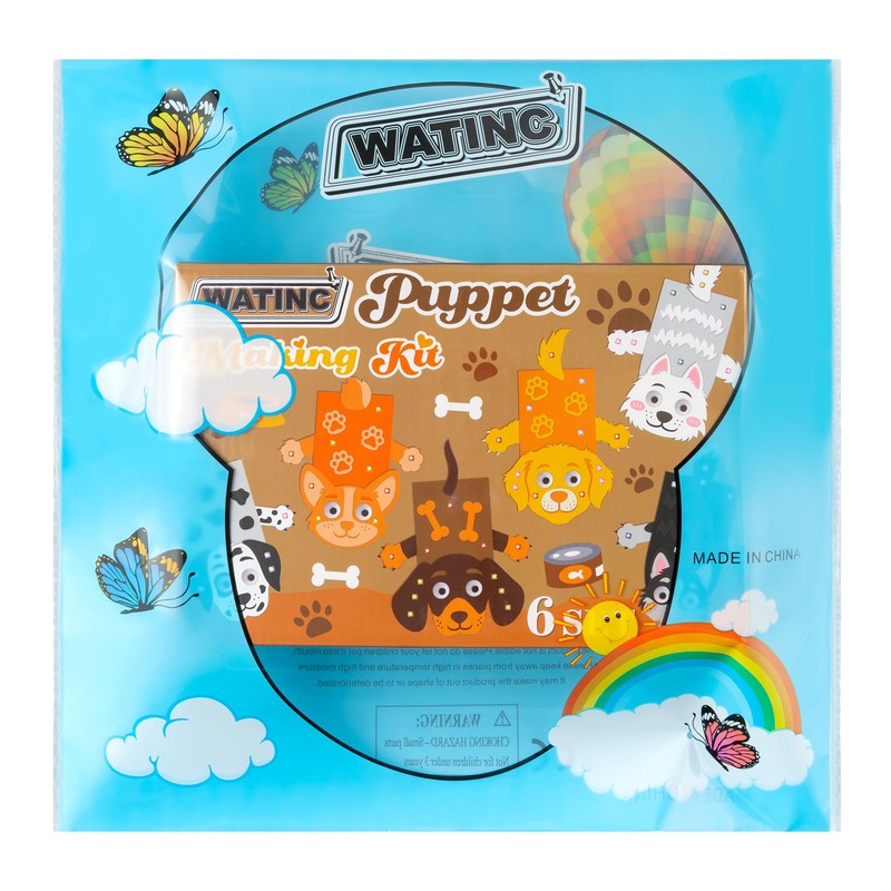 Set da 6 pezzi per creare pupazzi da mano calzino