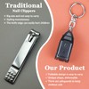 Modixun 3Pack Travel Keychain Finger Nail Clippers, Mini Foldable Stainless