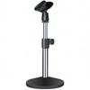 Height adjustable Metal Desktop Microphone Stand with Mic Clip -