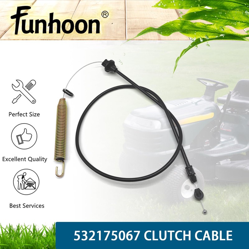 Funhoon Lawn Mower Clutch Cable 175067 for Craftsman LT1000 LT2000